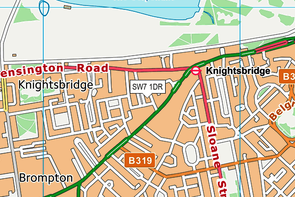 SW7 1DR map - OS VectorMap District (Ordnance Survey)