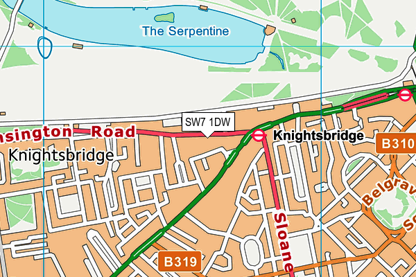 The Bulgari, London map (SW7 1DW) - OS VectorMap District (Ordnance Survey)