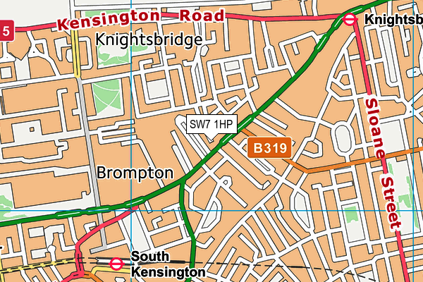 SW7 1HP map - OS VectorMap District (Ordnance Survey)