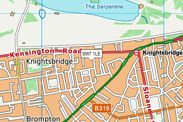 SW7 1LE map - OS VectorMap District (Ordnance Survey)