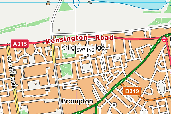 SW7 1NG map - OS VectorMap District (Ordnance Survey)