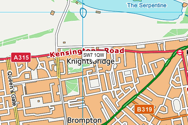 SW7 1QW map - OS VectorMap District (Ordnance Survey)