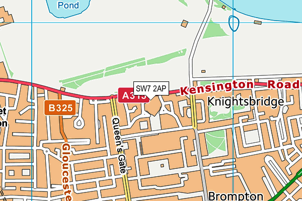 SW7 2AP map - OS VectorMap District (Ordnance Survey)