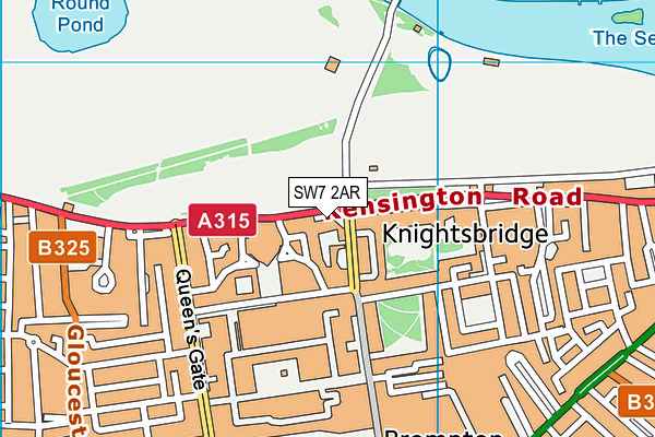 SW7 2AR map - OS VectorMap District (Ordnance Survey)