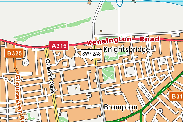 SW7 2AS map - OS VectorMap District (Ordnance Survey)