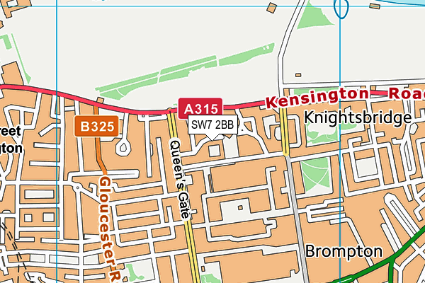 SW7 2BB map - OS VectorMap District (Ordnance Survey)