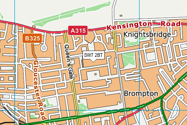 SW7 2BT map - OS VectorMap District (Ordnance Survey)