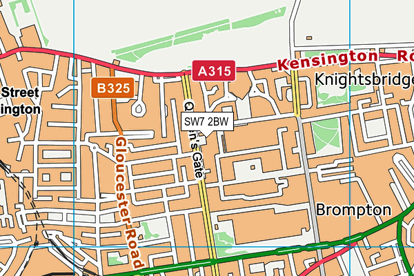 SW7 2BW map - OS VectorMap District (Ordnance Survey)