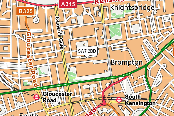 SW7 2DD map - OS VectorMap District (Ordnance Survey)