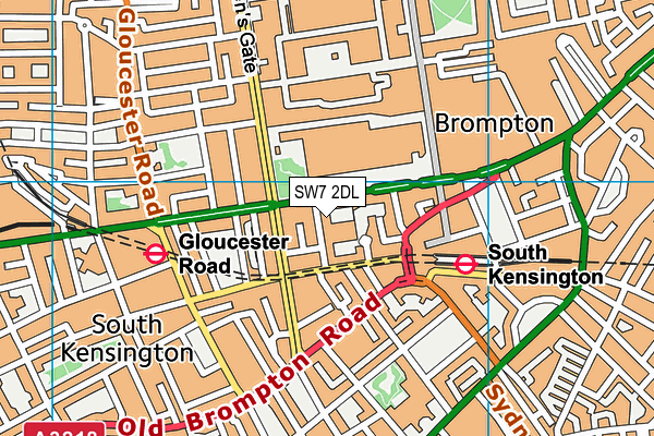 SW7 2DL map - OS VectorMap District (Ordnance Survey)