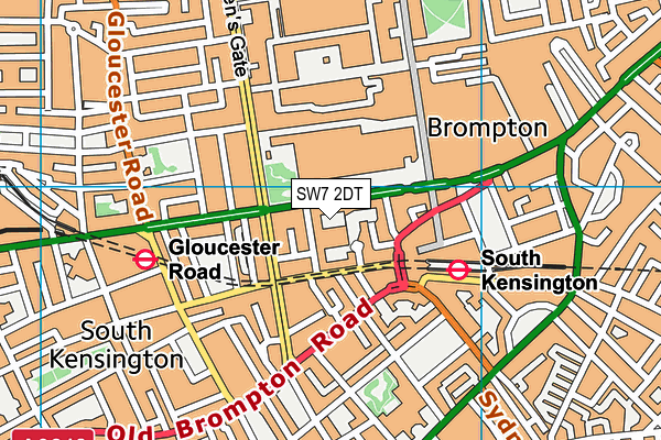 SW7 2DT map - OS VectorMap District (Ordnance Survey)