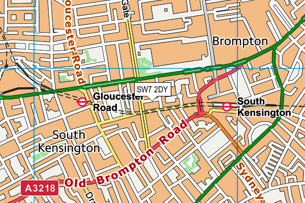 SW7 2DY map - OS VectorMap District (Ordnance Survey)