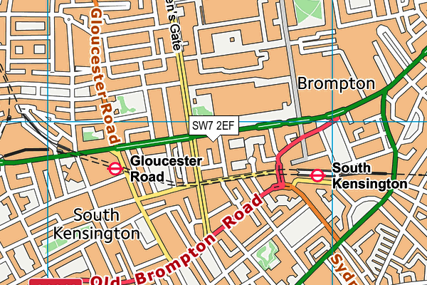 SW7 2EF map - OS VectorMap District (Ordnance Survey)