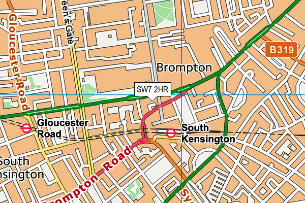 SW7 2HR map - OS VectorMap District (Ordnance Survey)