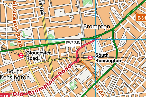 SW7 2JN map - OS VectorMap District (Ordnance Survey)