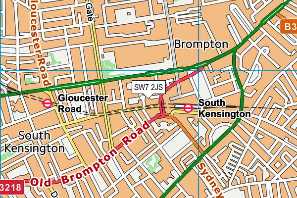 SW7 2JS map - OS VectorMap District (Ordnance Survey)