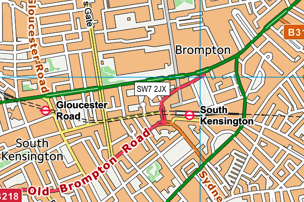 SW7 2JX map - OS VectorMap District (Ordnance Survey)