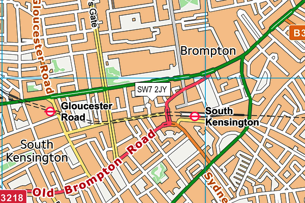 SW7 2JY map - OS VectorMap District (Ordnance Survey)