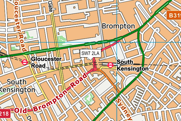 SW7 2LA map - OS VectorMap District (Ordnance Survey)