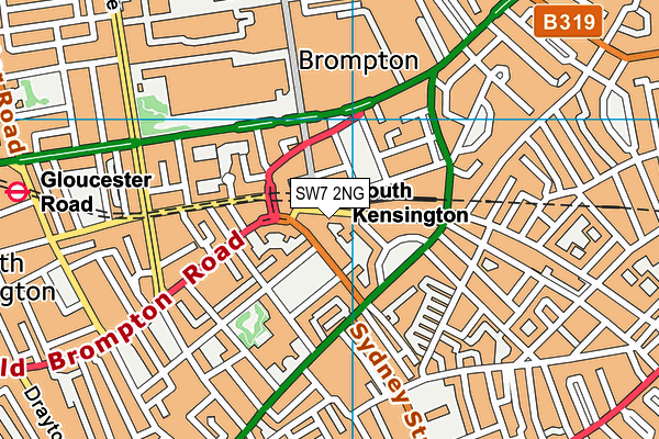 SW7 2NG map - OS VectorMap District (Ordnance Survey)