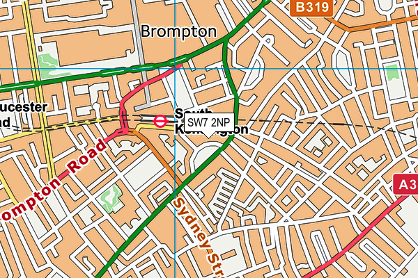 SW7 2NP map - OS VectorMap District (Ordnance Survey)