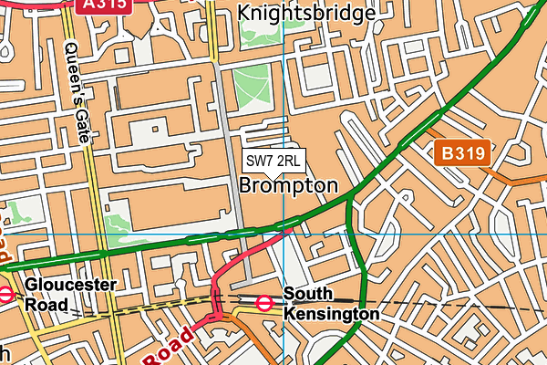 SW7 2RL map - OS VectorMap District (Ordnance Survey)