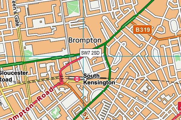 SW7 2SD map - OS VectorMap District (Ordnance Survey)