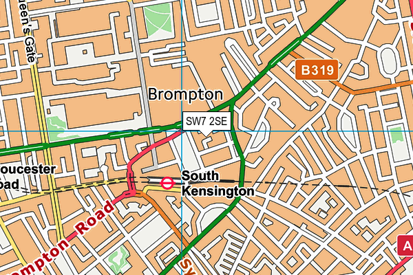 SW7 2SE map - OS VectorMap District (Ordnance Survey)