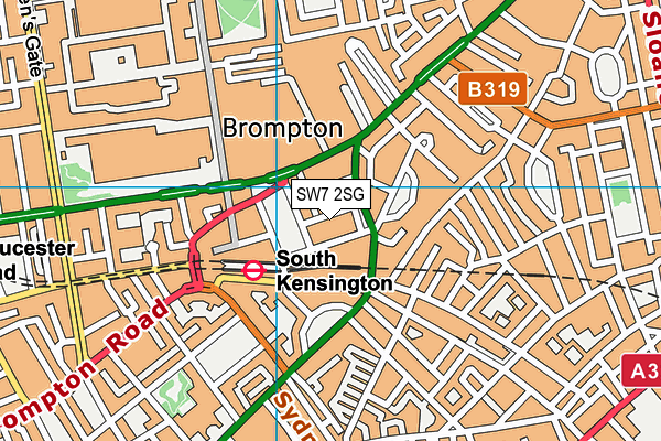 SW7 2SG map - OS VectorMap District (Ordnance Survey)
