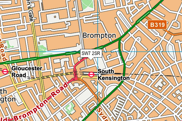 SW7 2SR map - OS VectorMap District (Ordnance Survey)