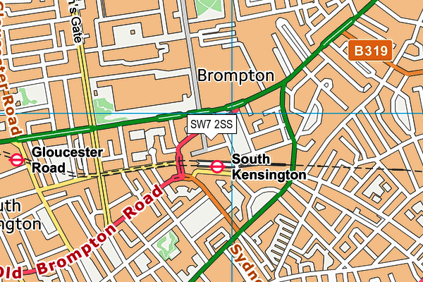 SW7 2SS map - OS VectorMap District (Ordnance Survey)