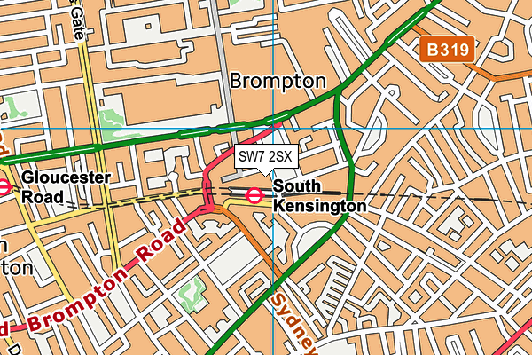 SW7 2SX map - OS VectorMap District (Ordnance Survey)