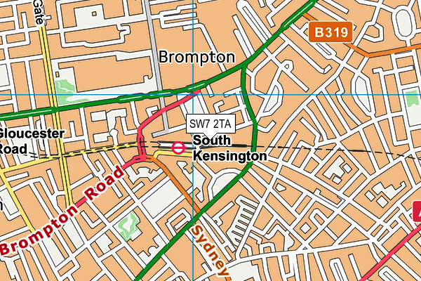 SW7 2TA map - OS VectorMap District (Ordnance Survey)