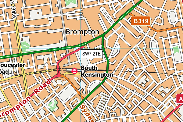 SW7 2TE map - OS VectorMap District (Ordnance Survey)