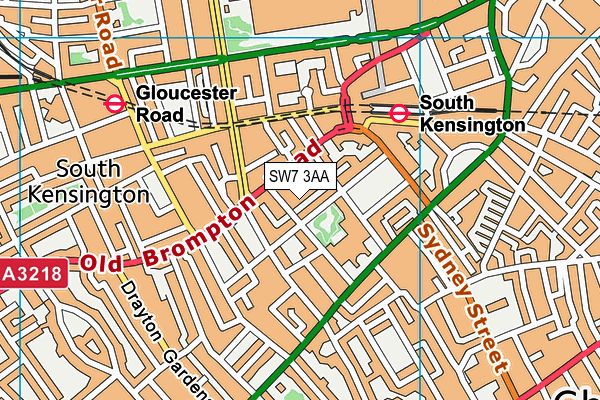 SW7 3AA map - OS VectorMap District (Ordnance Survey)