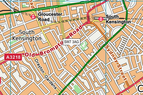 SW7 3AG map - OS VectorMap District (Ordnance Survey)