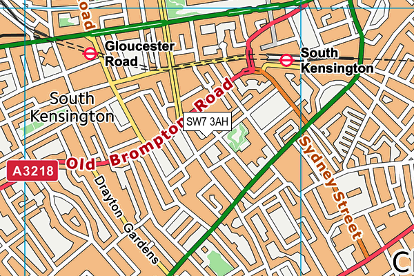 SW7 3AH map - OS VectorMap District (Ordnance Survey)