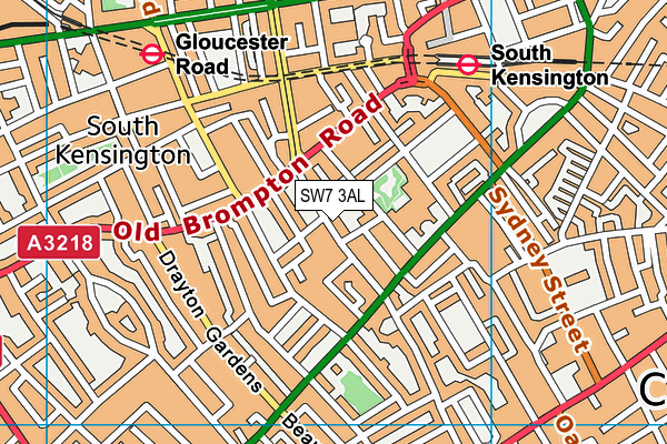 SW7 3AL map - OS VectorMap District (Ordnance Survey)