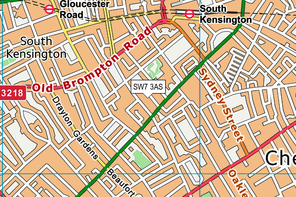 SW7 3AS map - OS VectorMap District (Ordnance Survey)