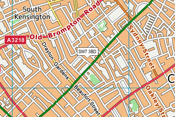 SW7 3BD map - OS VectorMap District (Ordnance Survey)