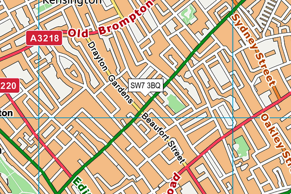 SW7 3BQ map - OS VectorMap District (Ordnance Survey)