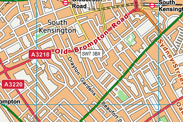 SW7 3BX map - OS VectorMap District (Ordnance Survey)