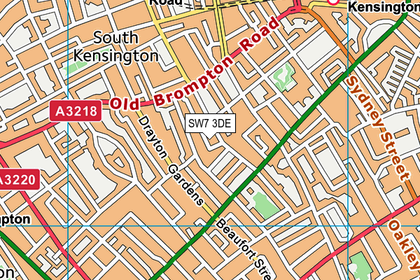 SW7 3DE map - OS VectorMap District (Ordnance Survey)