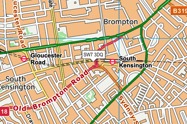 SW7 3DQ map - OS VectorMap District (Ordnance Survey)