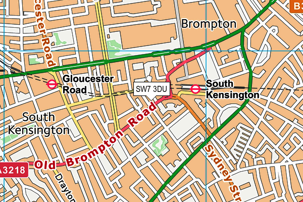 SW7 3DU map - OS VectorMap District (Ordnance Survey)