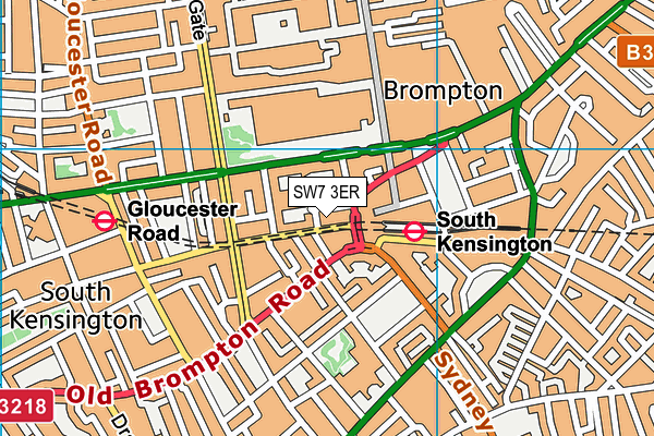 SW7 3ER map - OS VectorMap District (Ordnance Survey)