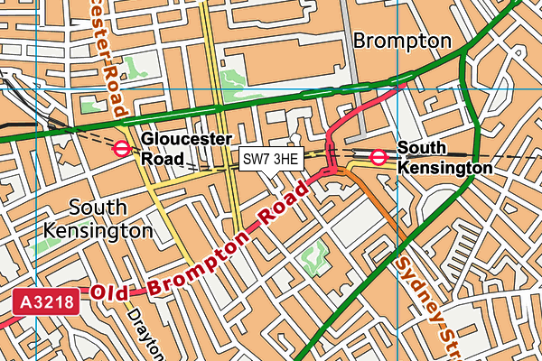 SW7 3HE map - OS VectorMap District (Ordnance Survey)