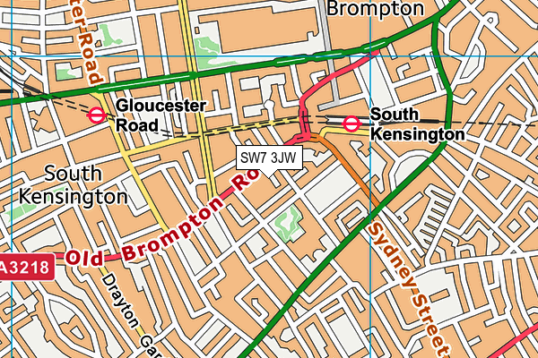 SW7 3JW map - OS VectorMap District (Ordnance Survey)