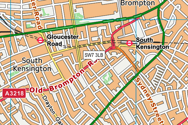 SW7 3LB map - OS VectorMap District (Ordnance Survey)