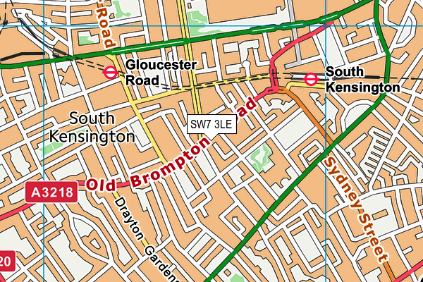 SW7 3LE map - OS VectorMap District (Ordnance Survey)